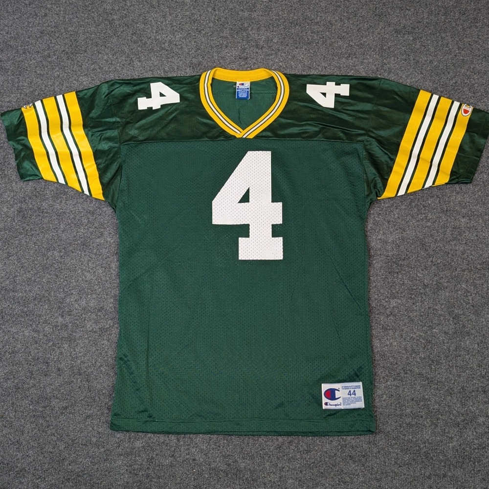 Vintage Champion Green Bay Packers Brett Favre #4 Jersey Green 44 Large NFL